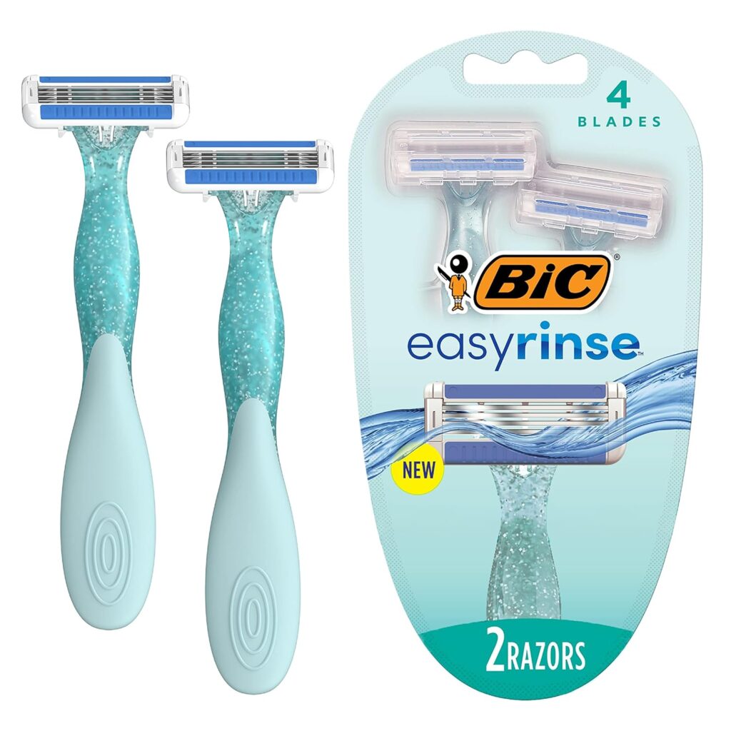 BIC EasyRinse Anti-Clogging Women’s Disposable Razors for a Smoother Shave