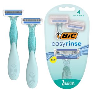 BIC EasyRinse Anti-Clogging Women’s Disposable Razors for a Smoother Shave