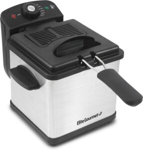 Elite Gourmet EDF1607# 800-Watt Mesh Basket 1.6 Quart / 6.5 Cup Oil Capacity