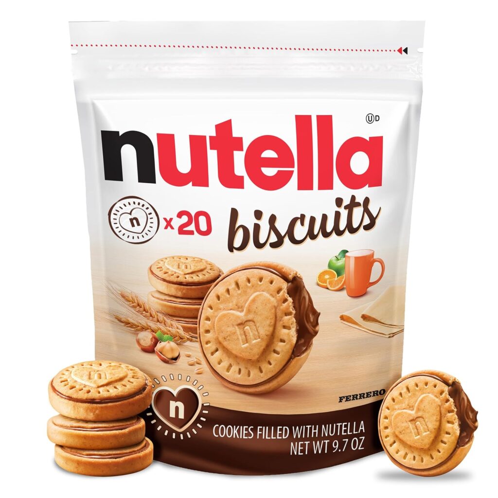 Nutella Biscuits, 20 Count Cookies, Hazelnut Spread with Cocoa