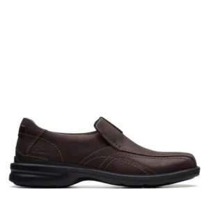 Clarks Mens Gessler Step Brown Leather Casual Loafer Shoes