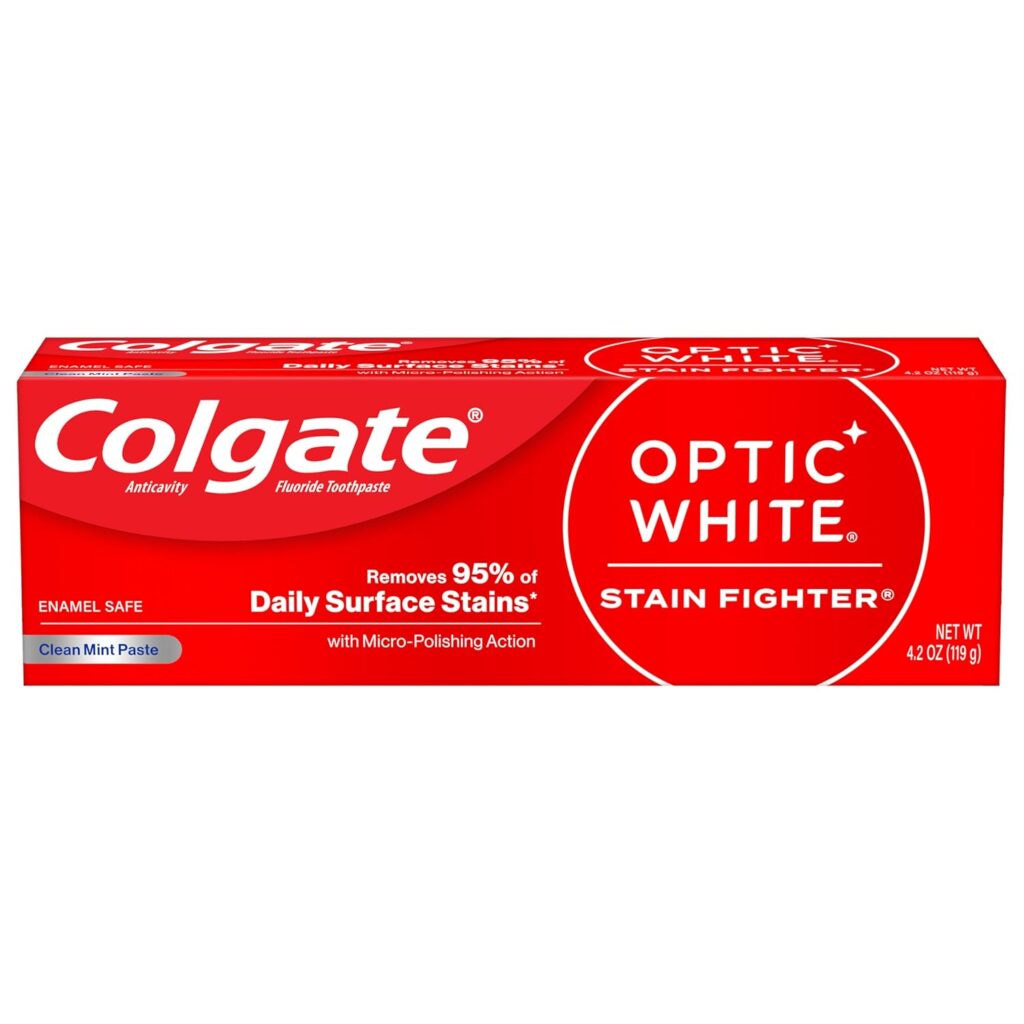 Colgate Optic White Stain Fighter Whitening Toothpaste, 4.2 oz